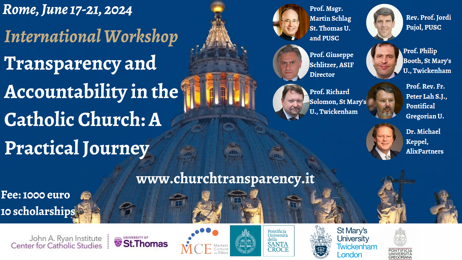 Workshop: Transparency and Accountability in the Catholic Church - A Practical Journey. June 17-21, 2024