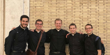 This image is from my first day of theology with my classmates from the Pontifical North American College. I am in the centre